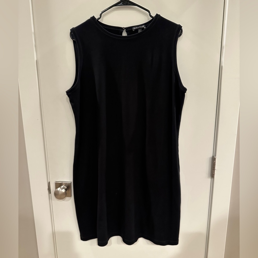 Eileen Fisher Classic Black‎ Mini Dress sleeveless size XL